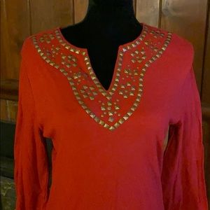 Tunic w/ embellishment studs Designer Diane Gilman
